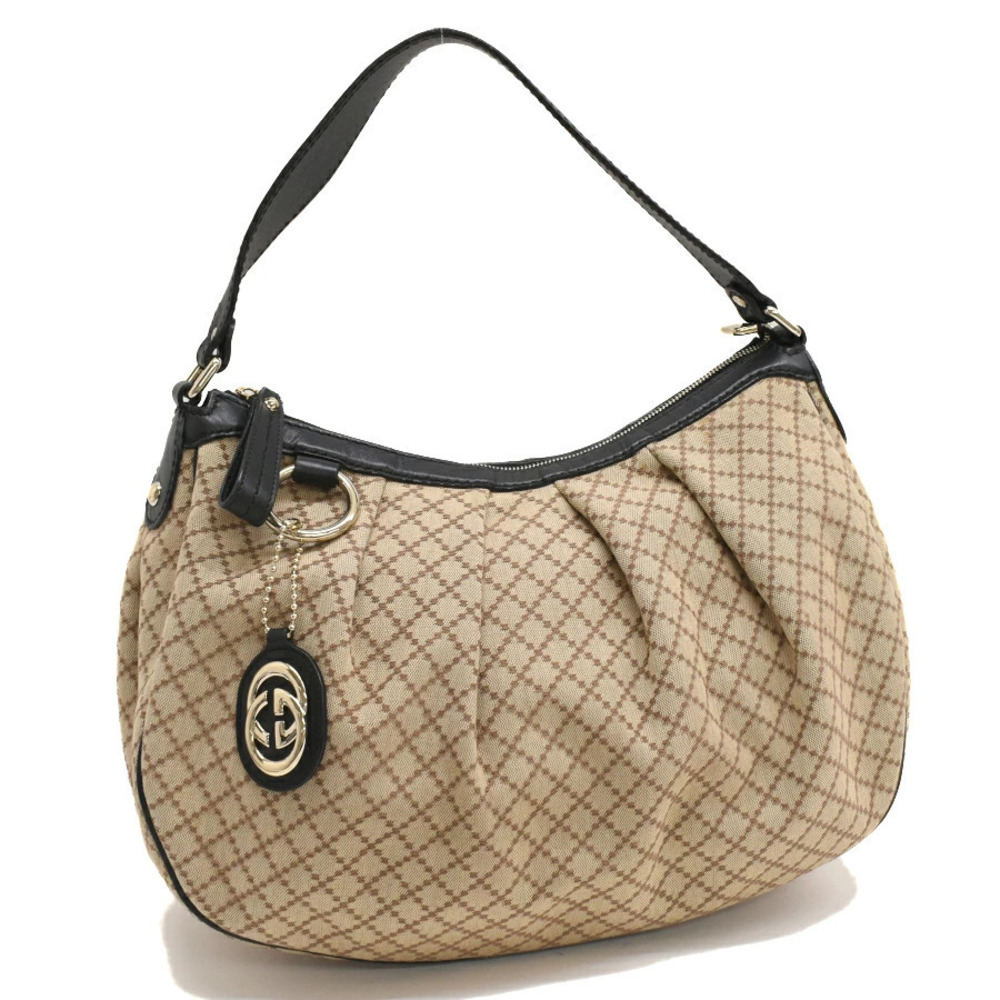 Gucci Sukey Shoulder Bag Diamante Beige Cream Brown